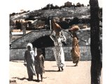 The Virgin`s Well, about a mile out of the village on the road to Tiberias, is and always has been, the only spring of water that Nazareth possesses. An early photograph.